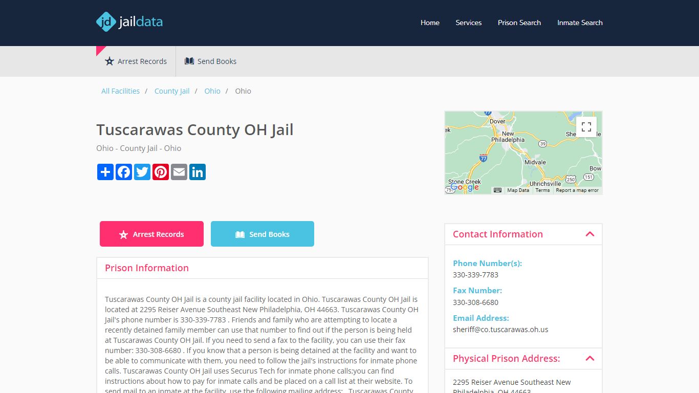 Tuscarawas County OH Jail Inmate Search and Prisoner Info - New ...